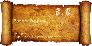 Burza Bajnok névjegykártya